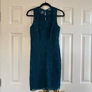 Elegant Teal Lace Dress Anthropologie